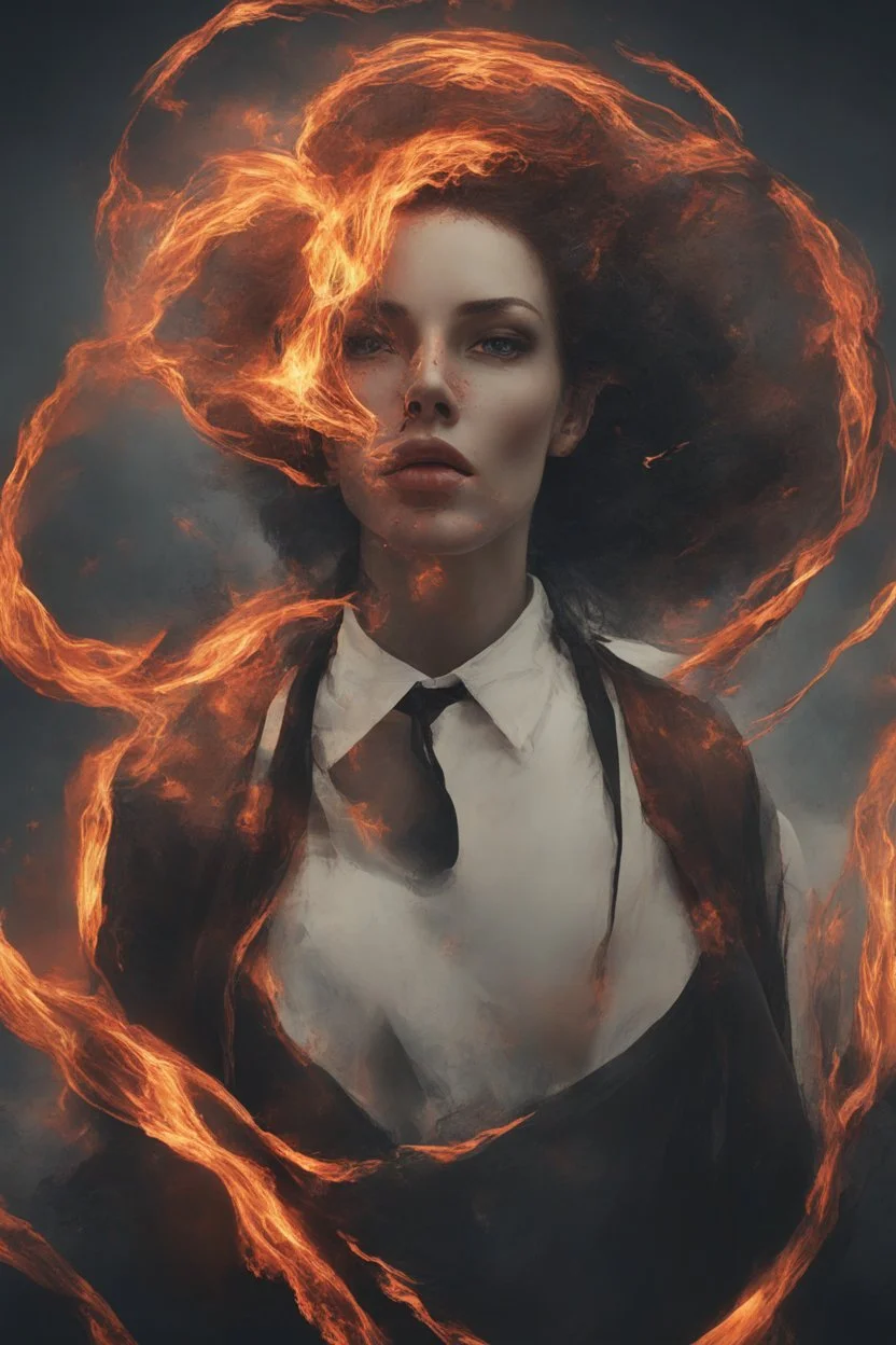 "A captivating digital art piece portraying a woman with burning edges, creating a surreal and mesmerizing visual experience, (captivating digital art portraying woman with burning edges:1.4), (surreal and mesmerizing visual experience:1.5), (captivating and fiery ambiance:1.3)