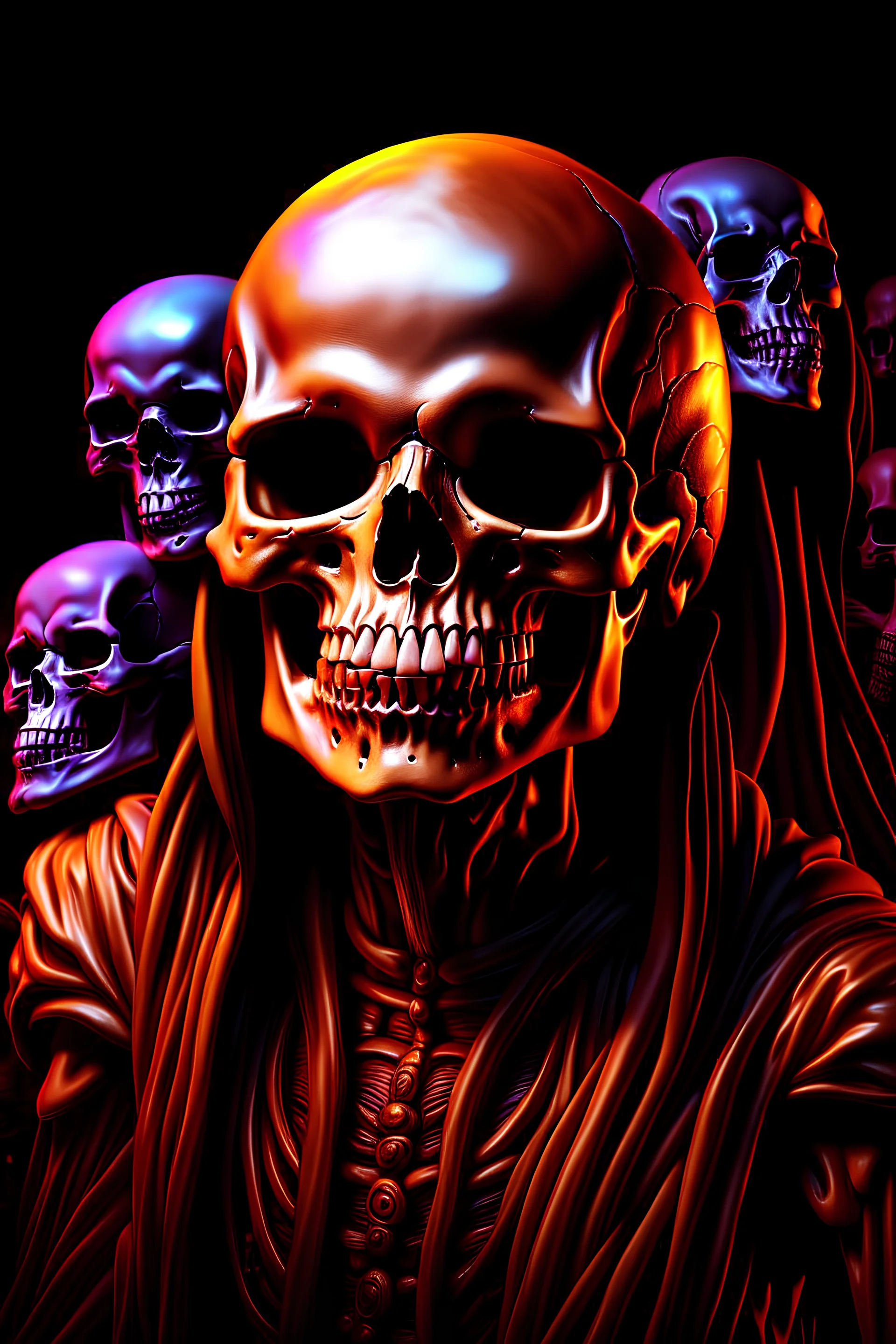 ultra high image quality, Grim Reaper Close-up of an set against AMOLED-worthy pure black backdrop, fantasy art style infused with filter, tailored for vertical wallpaper, exclusive design with no duplicates, radiating beauty suitable for a PC screen image, vivid colors, ultra fine, digital painting.