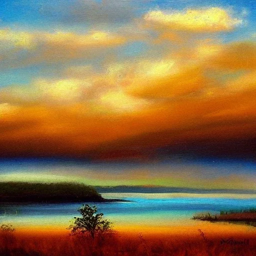 Marsh, Michael Viera, Landscape Painting, Ocean, Clouds