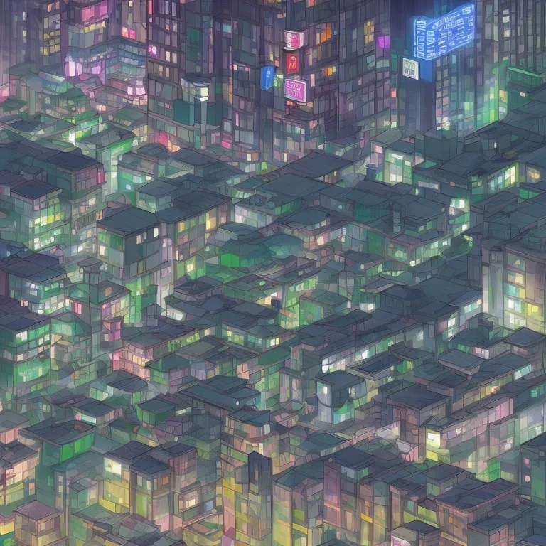 Cyberpunk street view at night