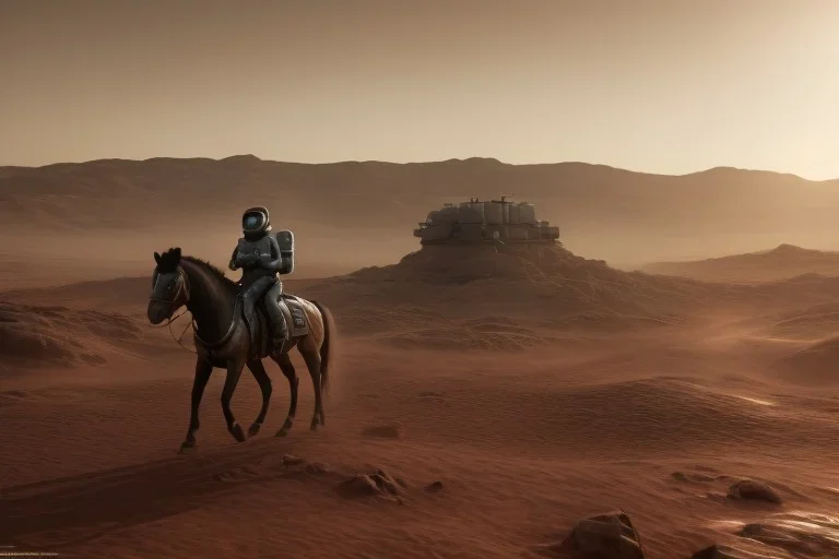 Riding horse astronaut mars unreal engine 5, octan render , cinematic view , wallpaper