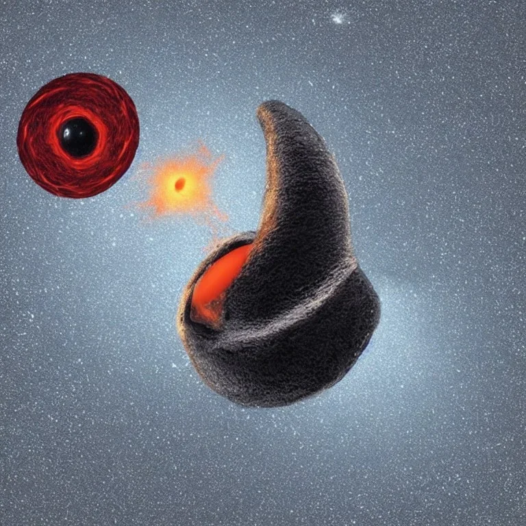 black hole consuming a little dwarf