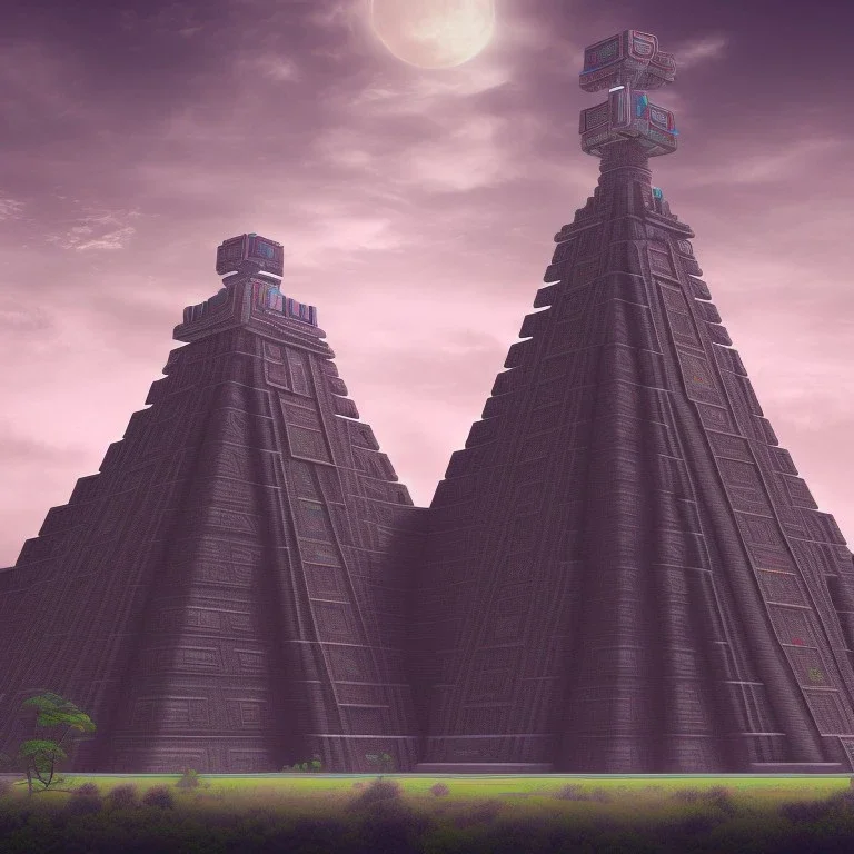 futuristic mayan temple