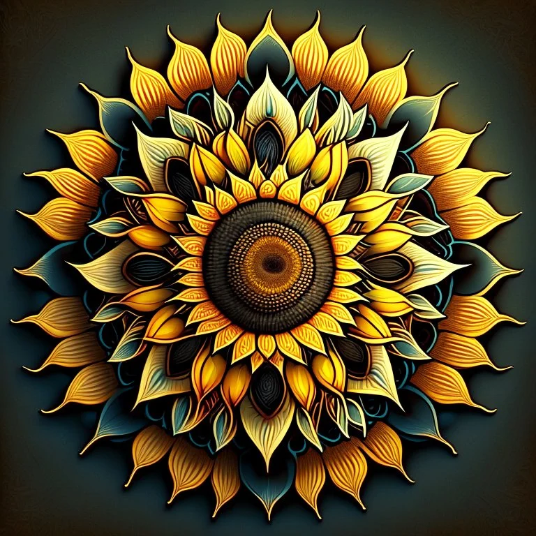 stylized sunflower, mandala decoration