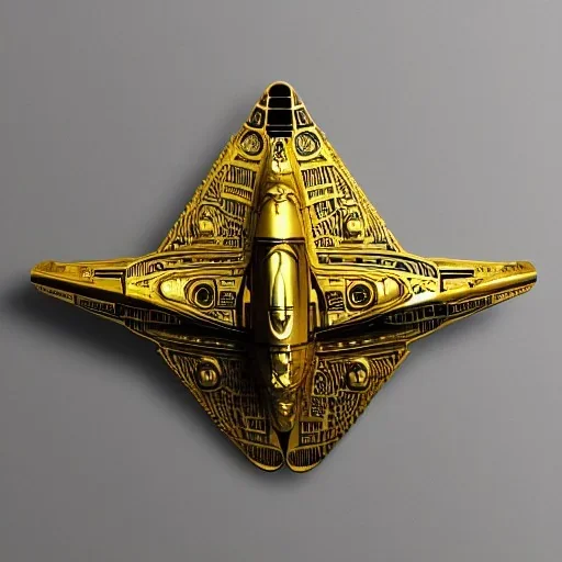 huge ornate spaceship made of brass flying through space, star trek