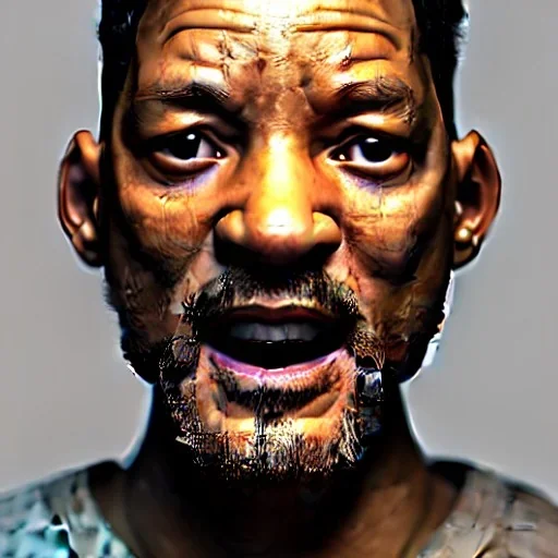 portrait of will smith,Tele Photo Lens, au naturel, hyper detailed, digital art, trending in artstation, cinematic lighting, studio quality, smooth render, unreal engine 5 rendered, octane rendered, art style by klimt and nixeu and ian sprigger and wlop and krenz cushart.