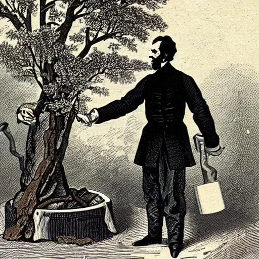 abraham lincoln chopping cherry tree