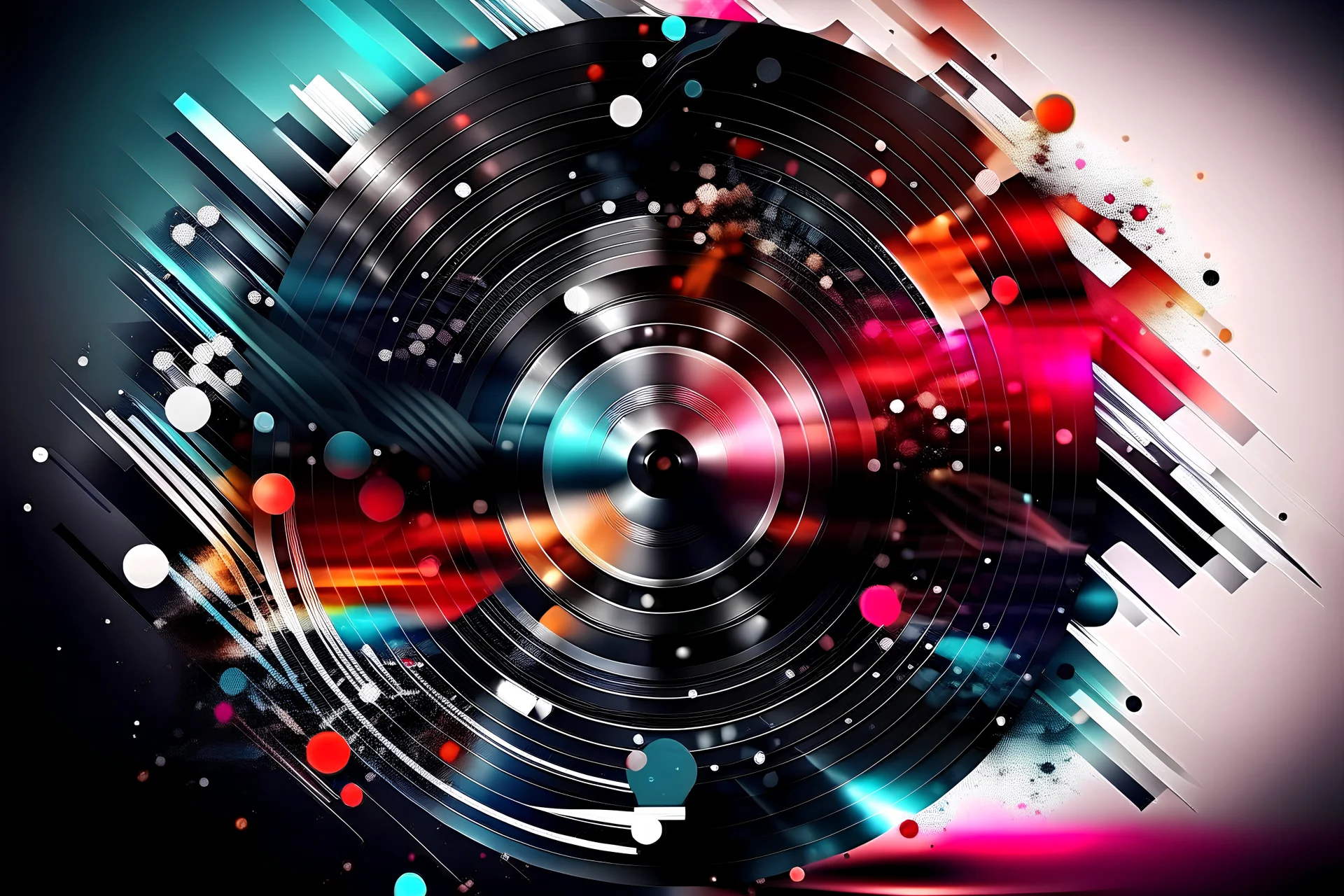 vinyl, modern, presentable with abstract background, impressive