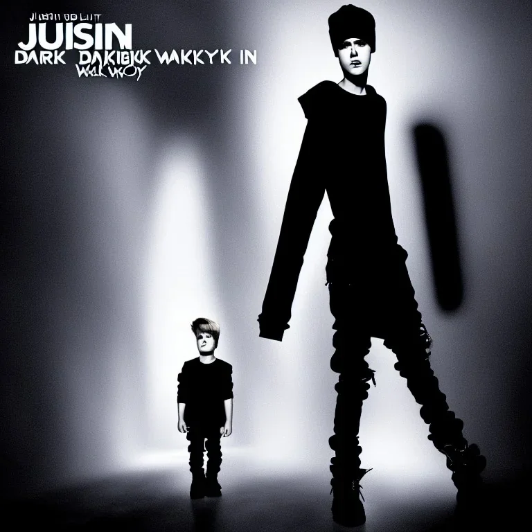 justin bieber walk in dark way , sad , album cover