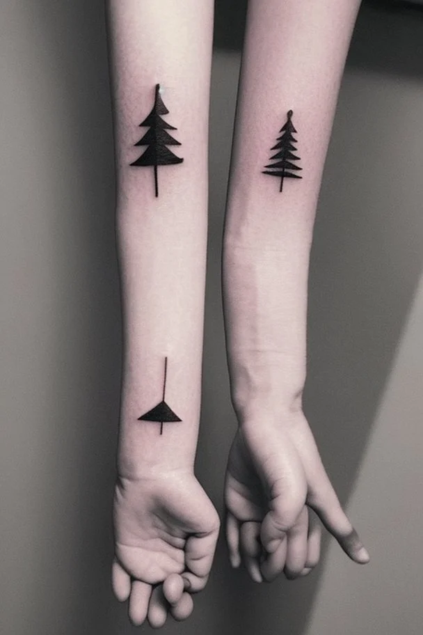 Small tattoos for a couple Photorealistic