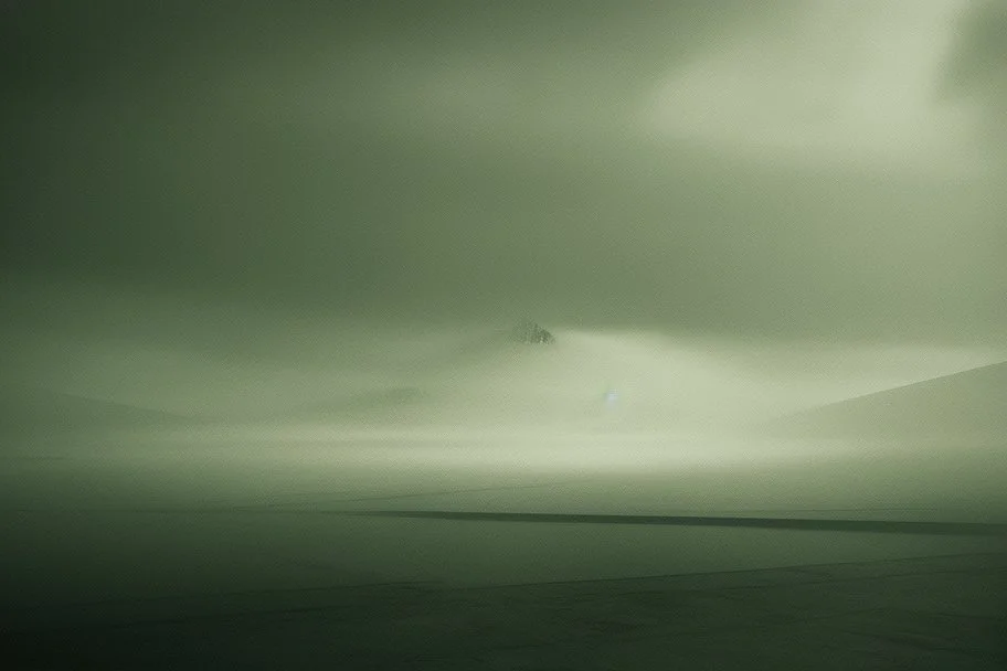 Dark street creepy fog colours strong texture nightmare 8k artistic Photography volumetric light, Yves Tanguy Max Ernst