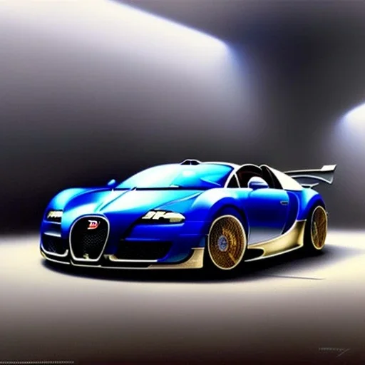 hyperrealism Drawing of 'Bugatti Veyron EB 16.4' three quarter frontal aerial view, by gaston bussiere, greg rutkowski, yoji shinkawa, yoshitaka amano, tsutomu nihei, donato giancola, tim hildebrandt,oil on canvas, cinematic composition,Sharp detail,extreme detail,fit full head inside picture,16k