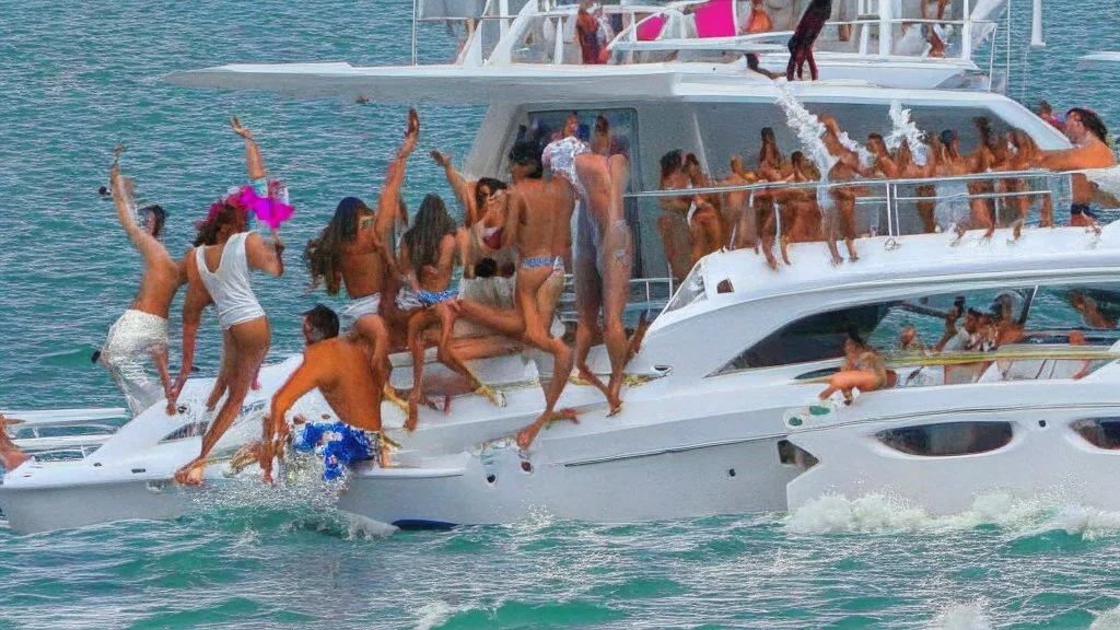 rowdy party on yacht causing damage