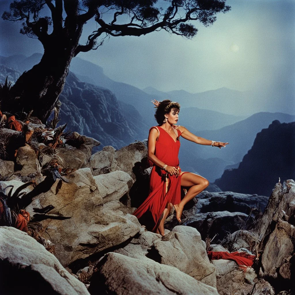 [colour picture: Jason and the Argonauts (1963)] As the night wears on, Surpanakha's vengeance knows no bounds. The forest becomes a stage for her savage dance, a symphony of pain and terror. She staggers back, her legs giving way as she finds herself a seat on a nearby rock. With trembling hands, she wipes away the tears that stream down her face, her heart heavy with despair. With a deep breath, she steadies herself, her gaze fixed on the wreckage before her. The tears still stain her cheeks,