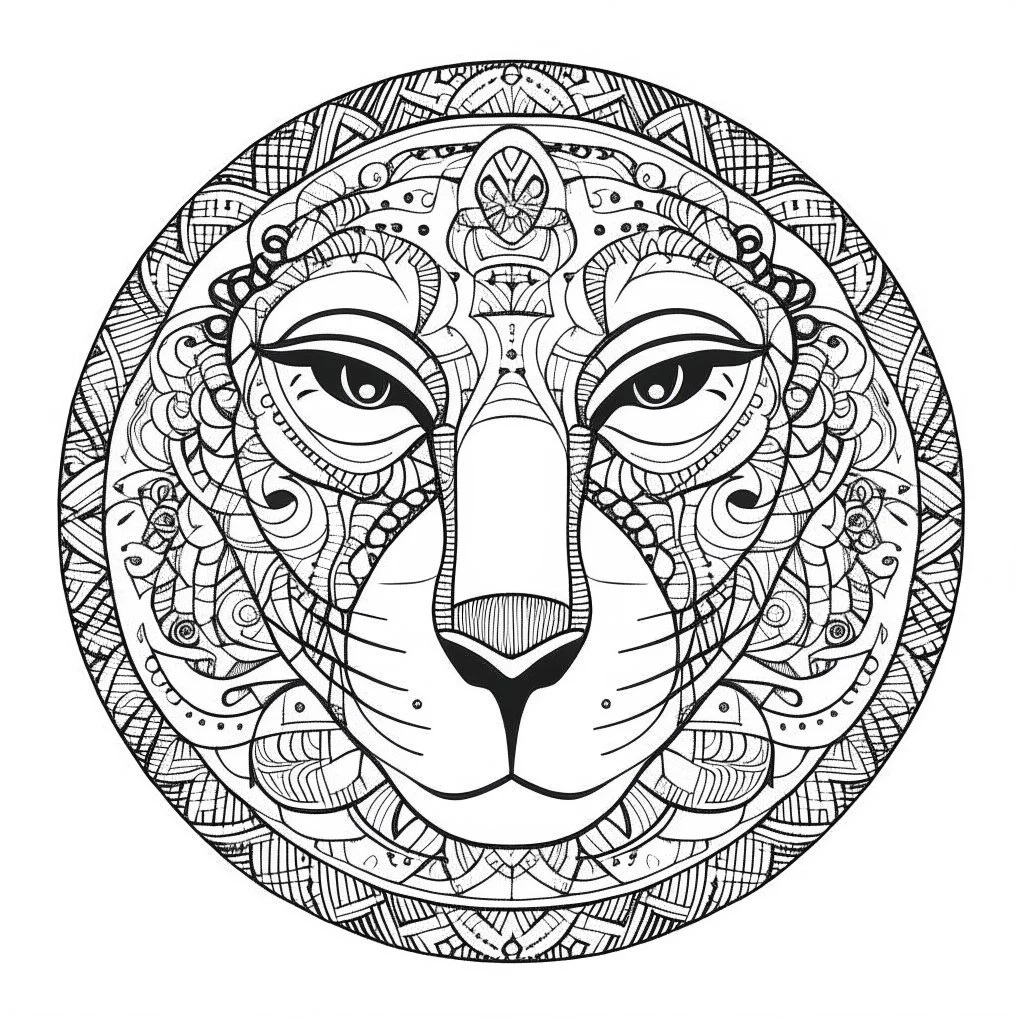 amazing animals, each art has an imaginary one animal, Strange, imaginative, mandala coloring sheet, full view, realistic, only draw lines, coloring book, clean line art, –no sketch, color, –ar 3:4, white background, minimalistic black lines, minimal black color, low level black colors, coloring page, avoid thick black colors, thin black line art, avoid colors, perfect shape, perfect clear lines,