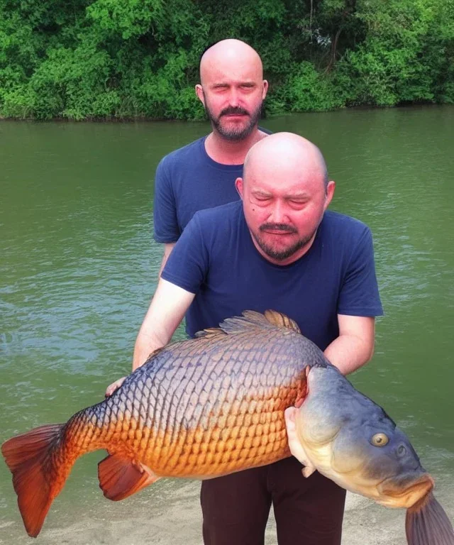 man with carp head