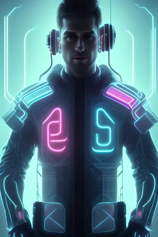 cyberpunk, head, men, portrai, tron