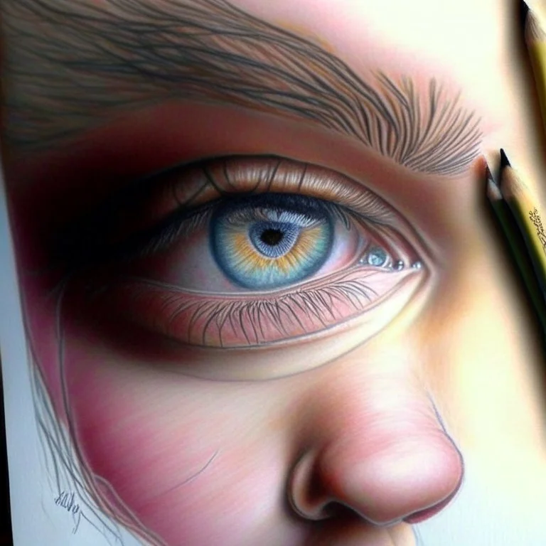 Colored pencil drawing. Realistic.