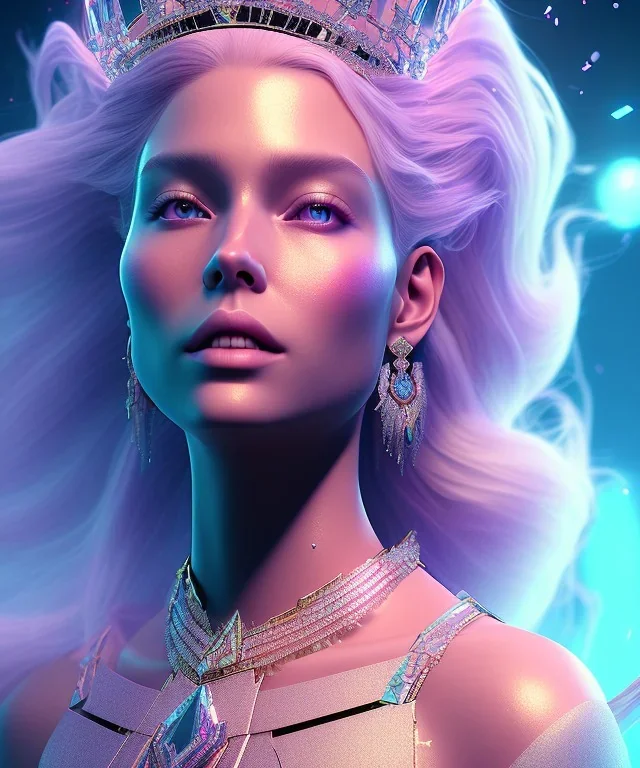 A portrait of a crystalised queen, atmospheric, realistic, unreal engine, cinematic lighting, octane render.