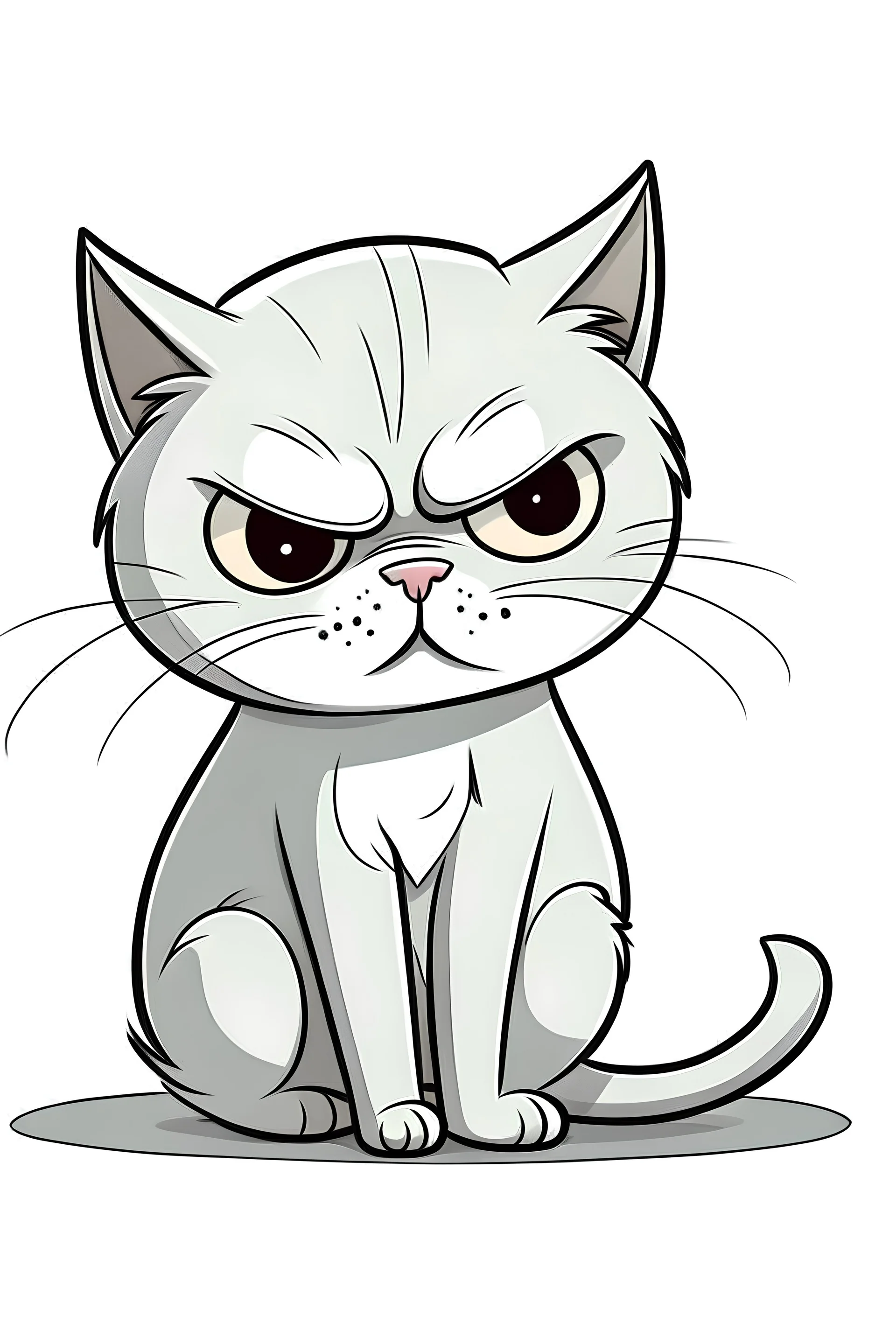 sad cat cartoon