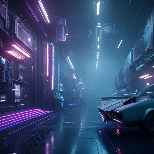 afterlife in the digital void, thriller vibe, 4k, moody cinematic lighting, realistic, highly detailed, blade runner style, blue and purple, highly detailed, conceptual art, volumetric, octane render, unreal engine,