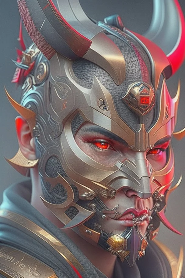 Best quality, masterpiece, ultra high definition,Futuristic, cyberpunk,Hannya-Maske, Comic style