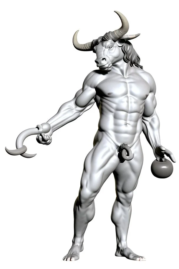 The Minotaur a man with a bull's head