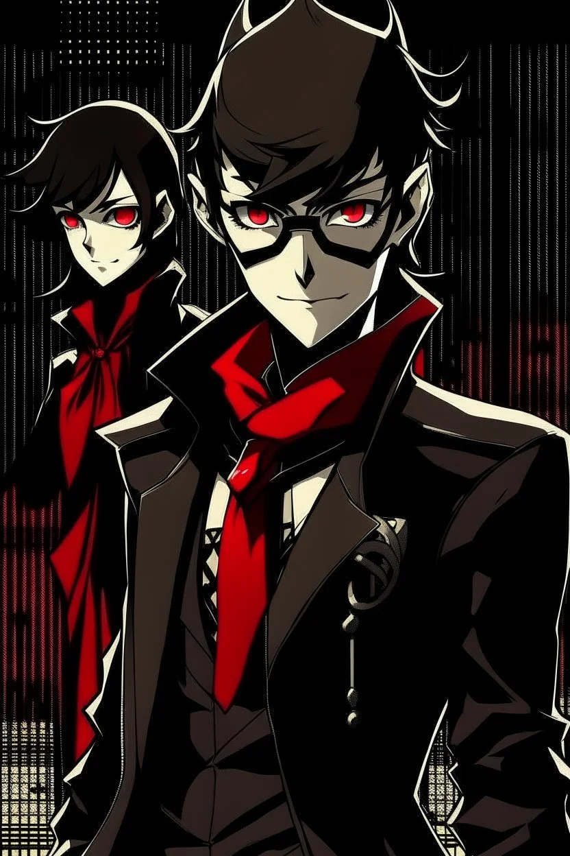 persona 5 style background and character