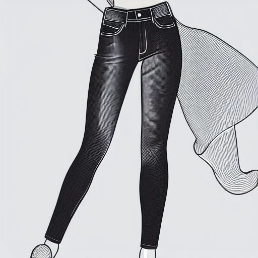 Line drawing of woman wearing Lee flex motion jeans