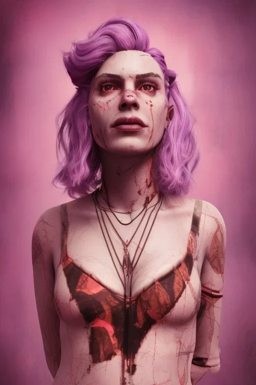 A portrait post-apocalypse of Lana Wachowski,transgender ,sin city, Mila Cunis, Bill Gates,beauty,death,paranormal,eatheral,realistic,sharp,urple,red,fire,adorable,armaggedon,deep colours ,fire,purple,red,gold,dark,cinamatic,fantasy,demon,hell,sci-fi fantasy style, volumetric lighting, particales,highly detailed,cinamatic,ignore NSFW , masterpiece, best quality, black skinned, sparkling eyes, sun light, 8K, high