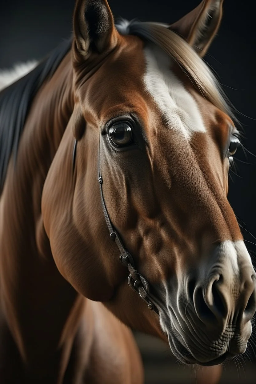 Horse with photo realistic eyes