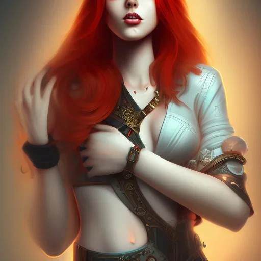 full body of a red head woman