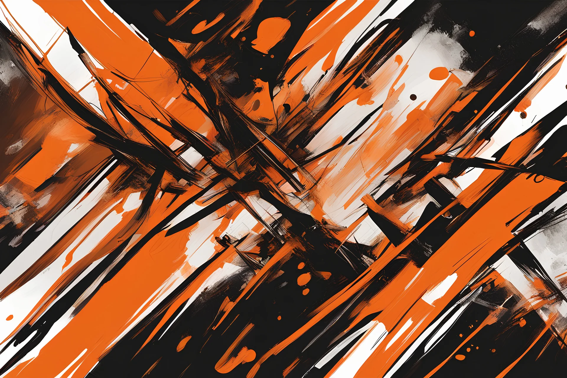 Professional Digital Painting, Abstract Art, orange,whater