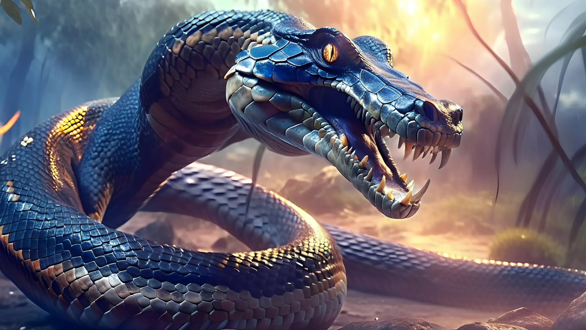 huge angry king cobra confronting fierce dragon, intricately detailed faces, professional photography, a breathtaking background, natural environment, cinematic side light, medium shot on DSLR 64 megapixels sharp focus, canon lens, realistic, concept art, 16k resolution