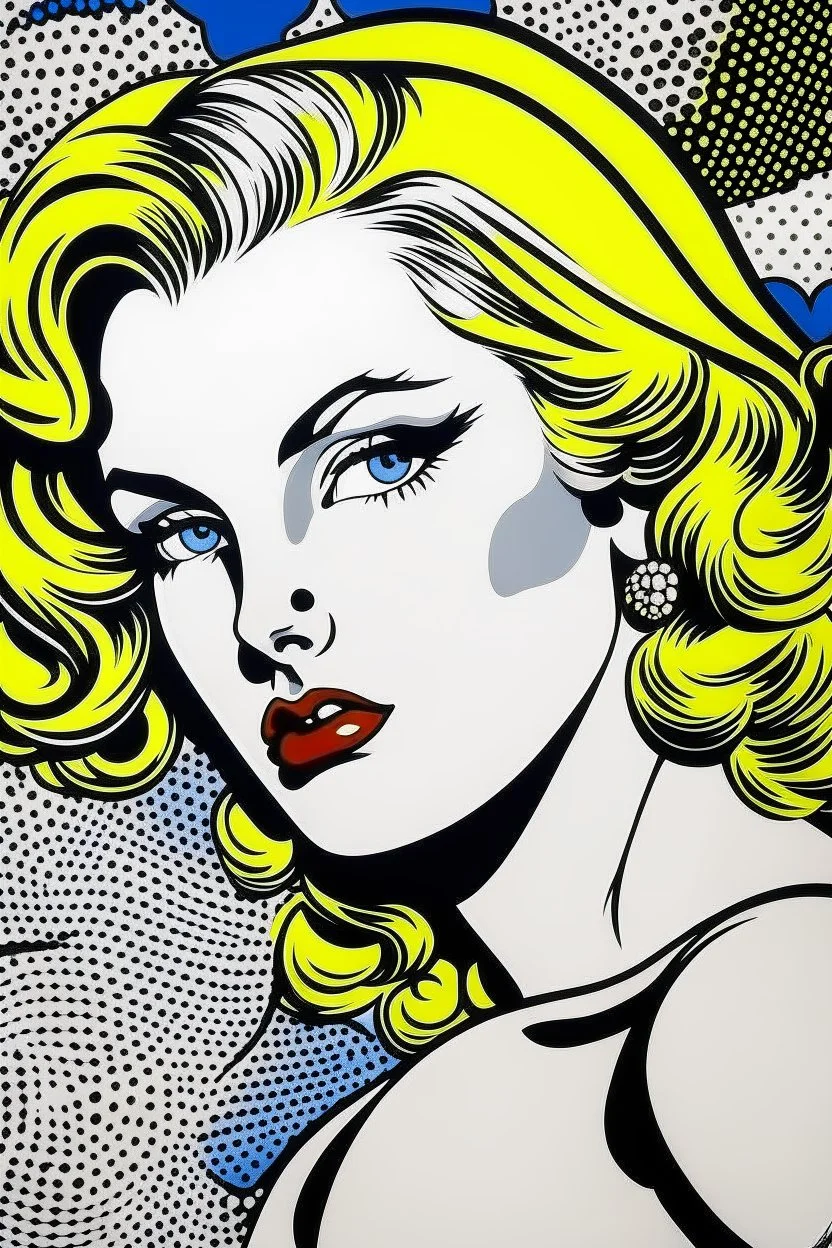 venus godess photo realistic style of roy lichtenstein