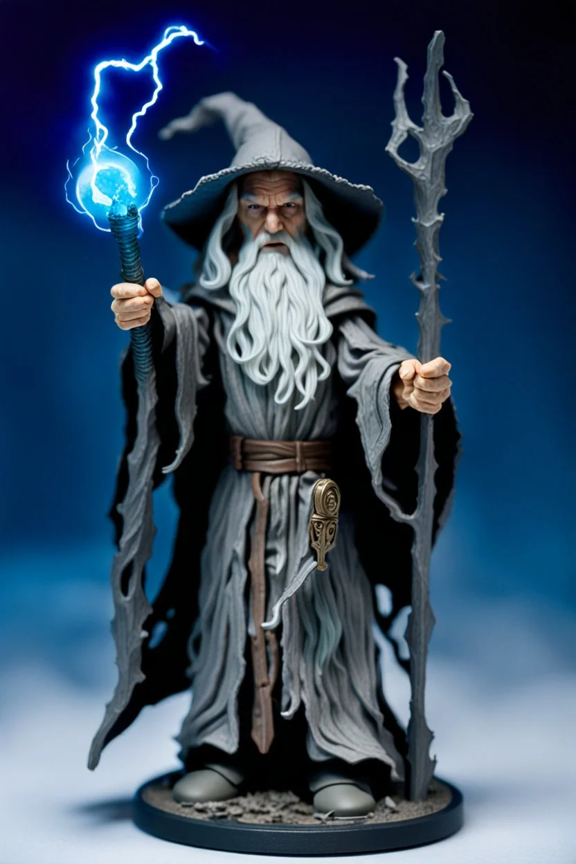 Action figure of Gandalf as an electric necromancer