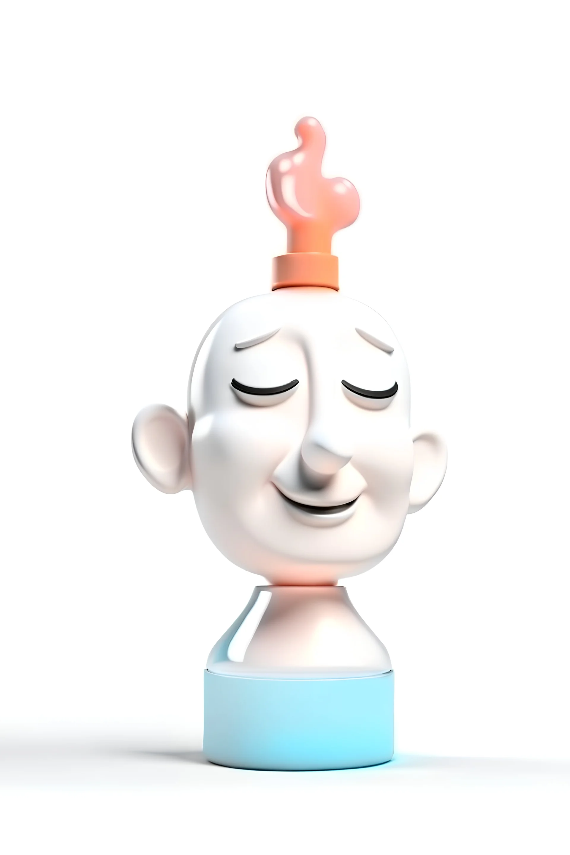 perfume in the shape of a head with animation on a white background