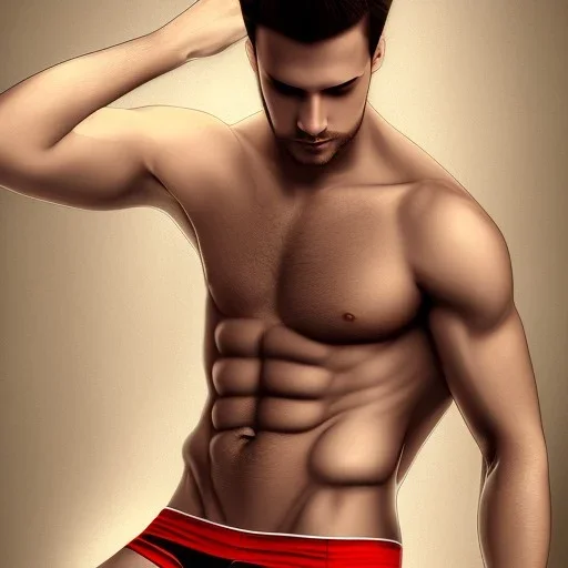 A male underwear model