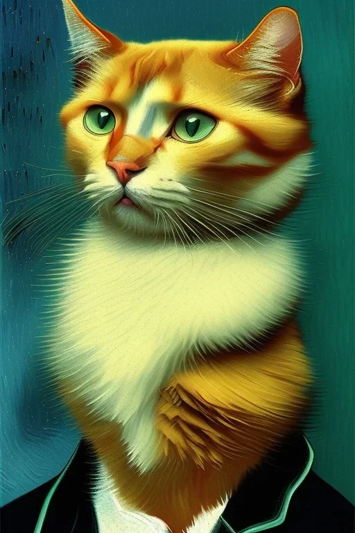 Portrait of a cat by Van Gogh