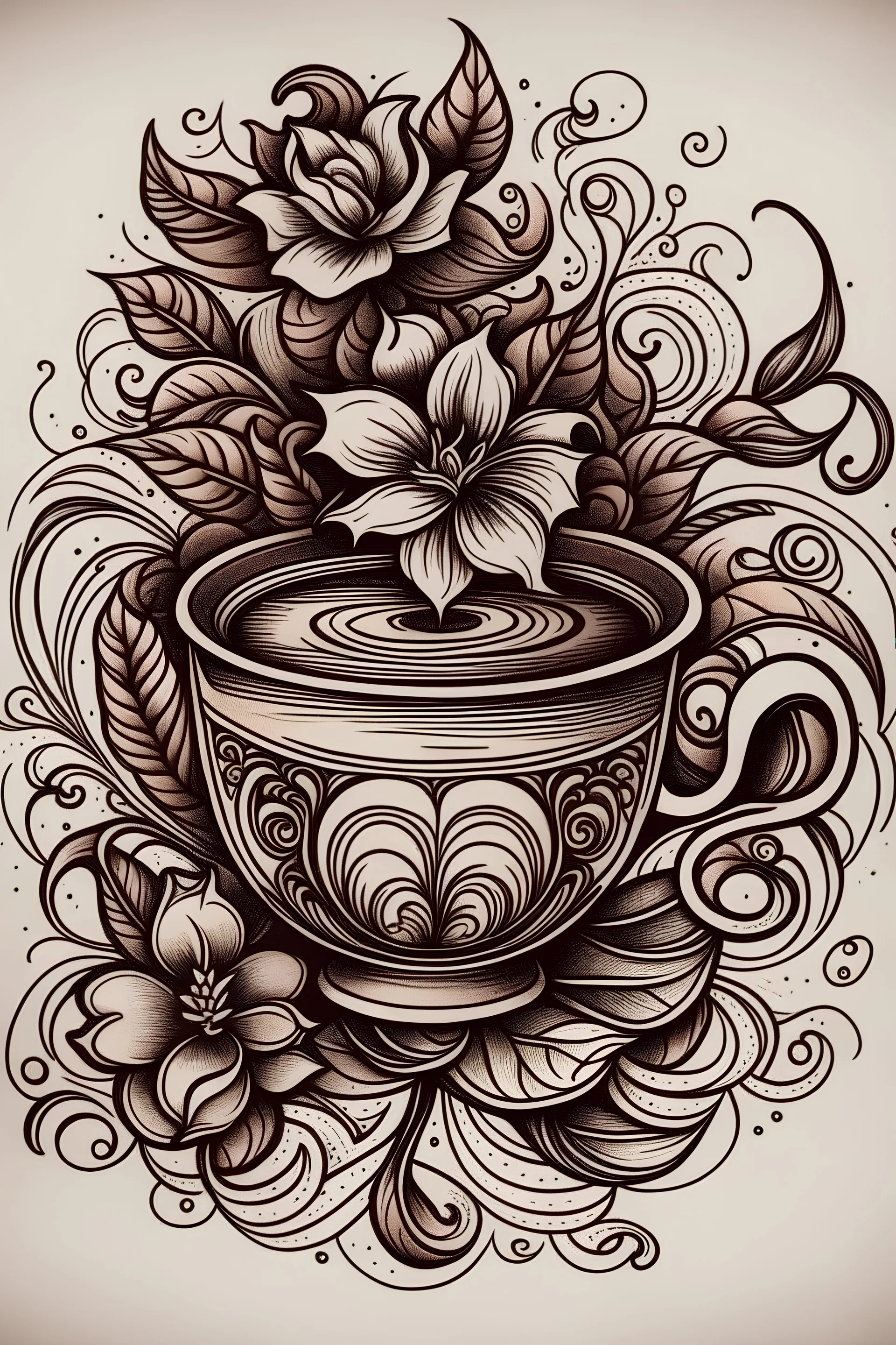 Coffee arabica tattoo design
