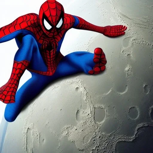 spiderman the size of the earth eating the moon