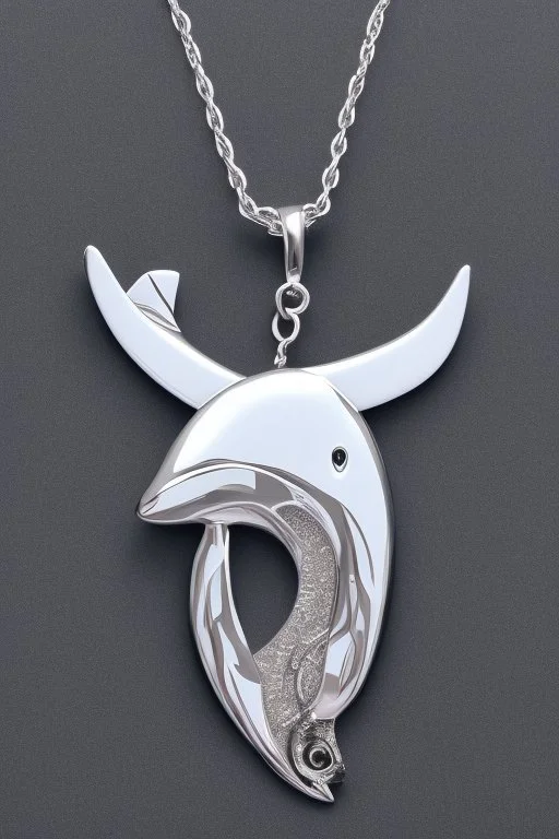 Orca whale-shaped white gold necklace