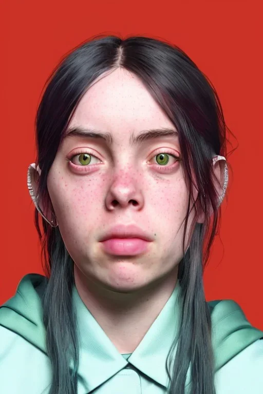 Billie Eilish, ying in the bathroom, photorealistic illustration