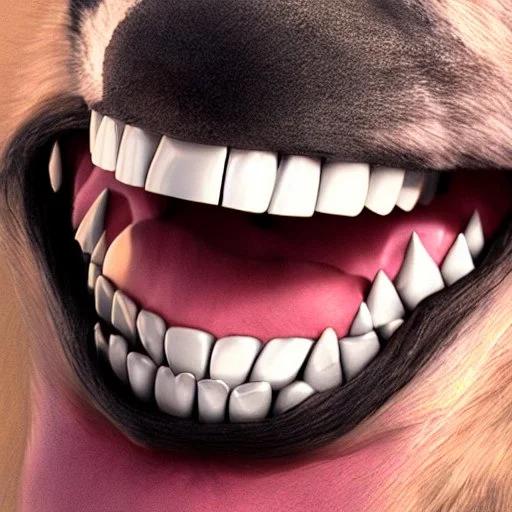 black alpha wolf baring teeth photorealistic