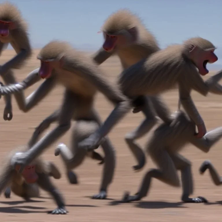 photo, robot baboons attacking Elon Musk