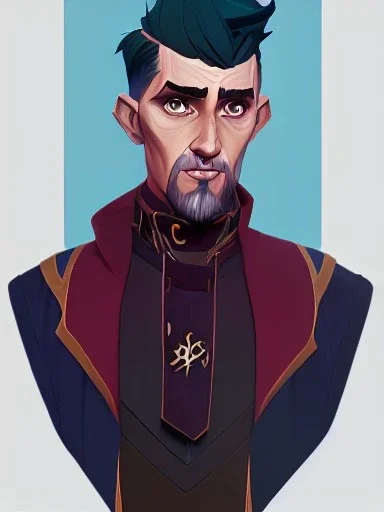 Portrait of a 40 year old strange gay wizard