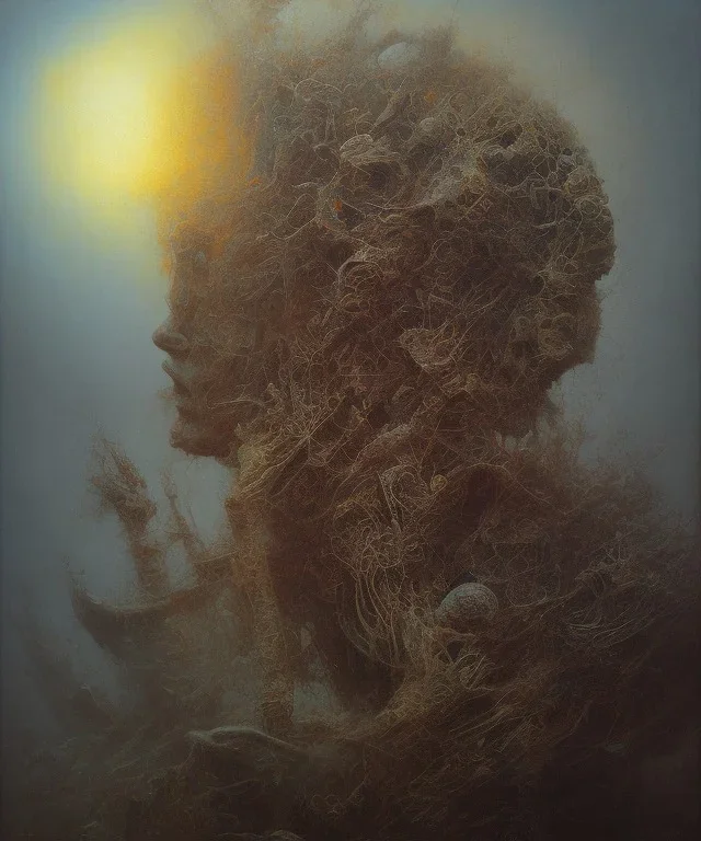 neural network. oil on canvas, beksinski