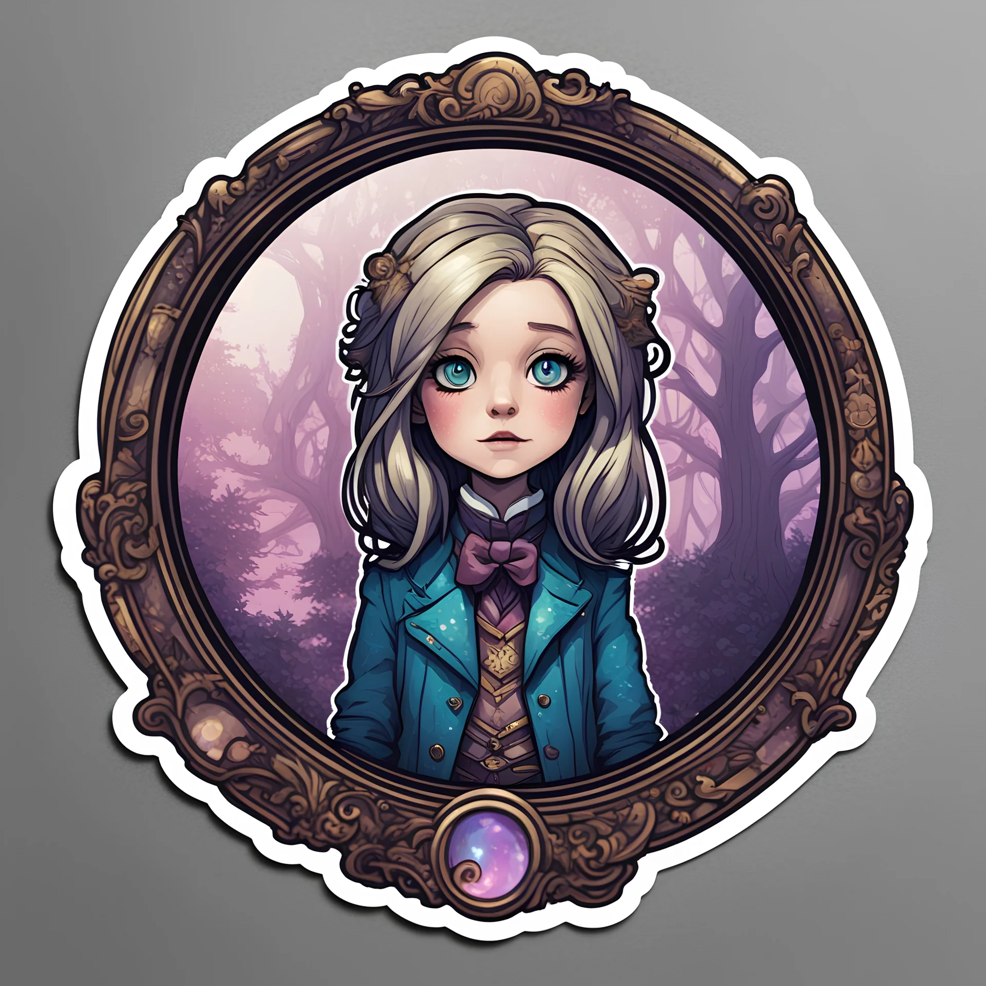 Into the Looking Glass in sticker Dau-al-Set art style