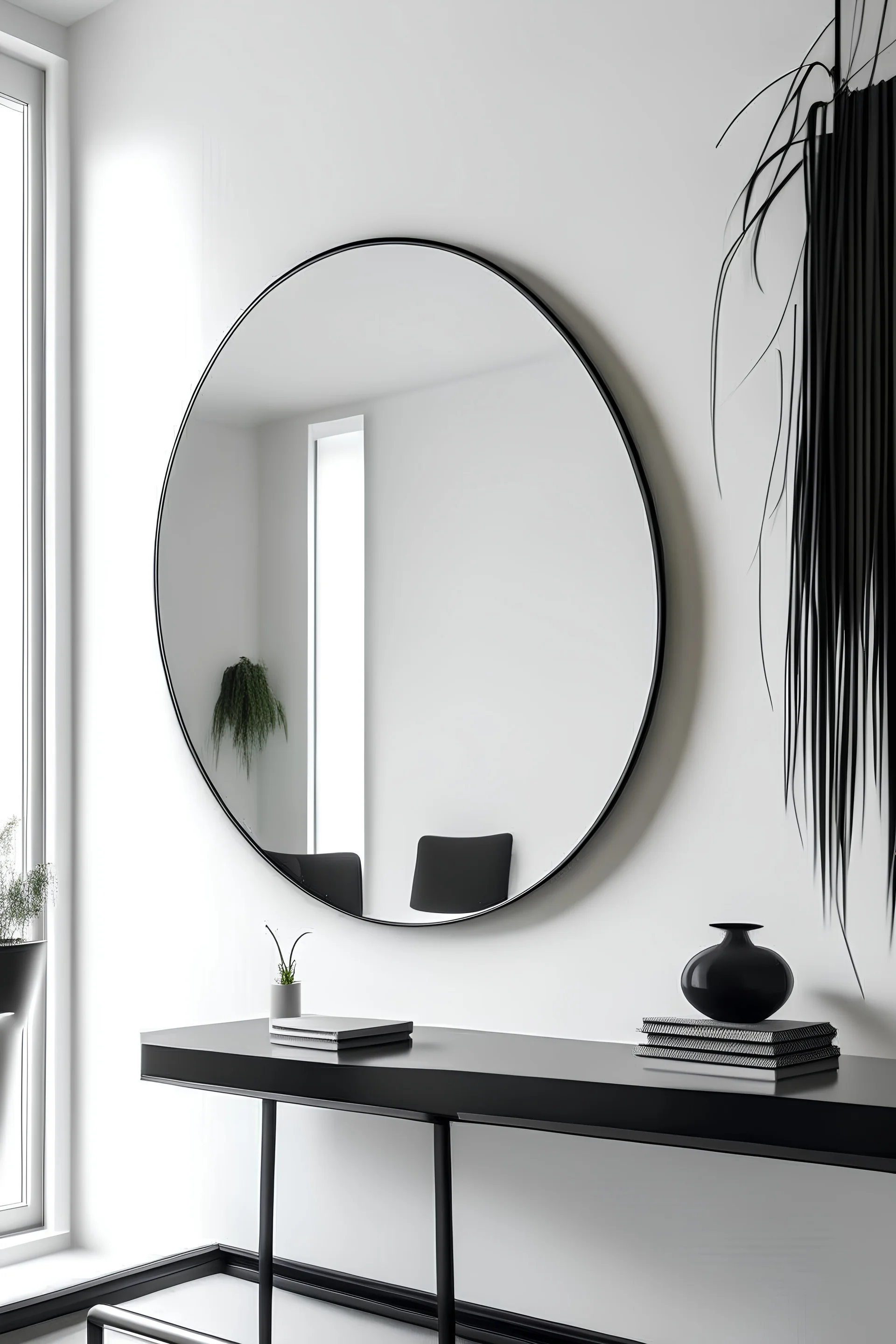 circular mirror in a white void
