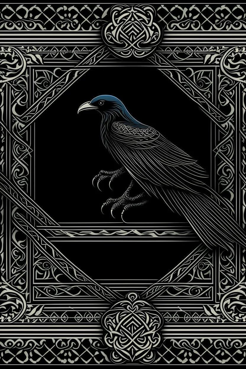 Celtic knot raven border